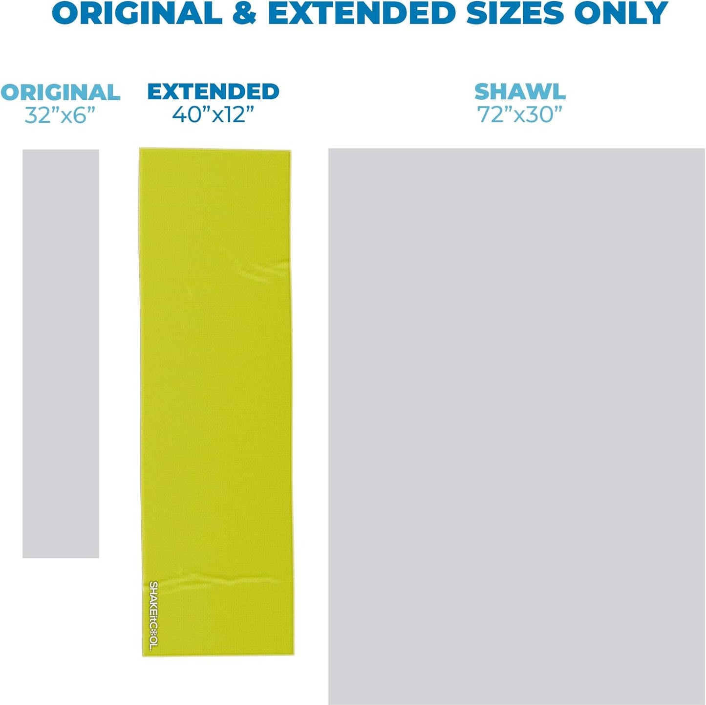 Extended Size Cooling Towel – Be Cool in Style - Heat Relief, Soft, Lightweight, Sun Protection, Easy Clean - Perfect for Biking, Hiking, Running, Yoga, Golf, Gardening - Safety Yellow M