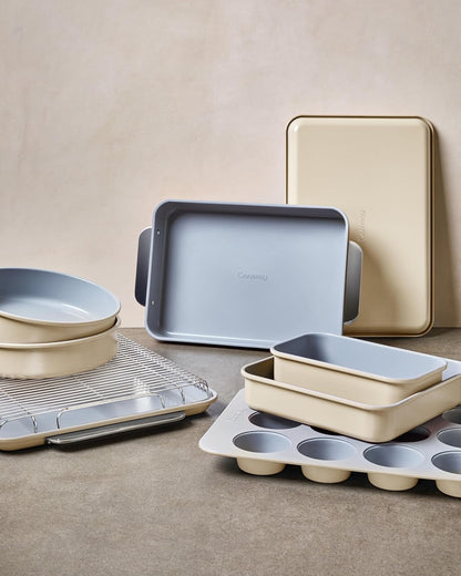 9” Square Pan Duo - Non-Stick Ceramic Coating - Free From Forever Chemicals - Cake Pan Perfect for Brownies, Lemon Bars, & More - Marigold