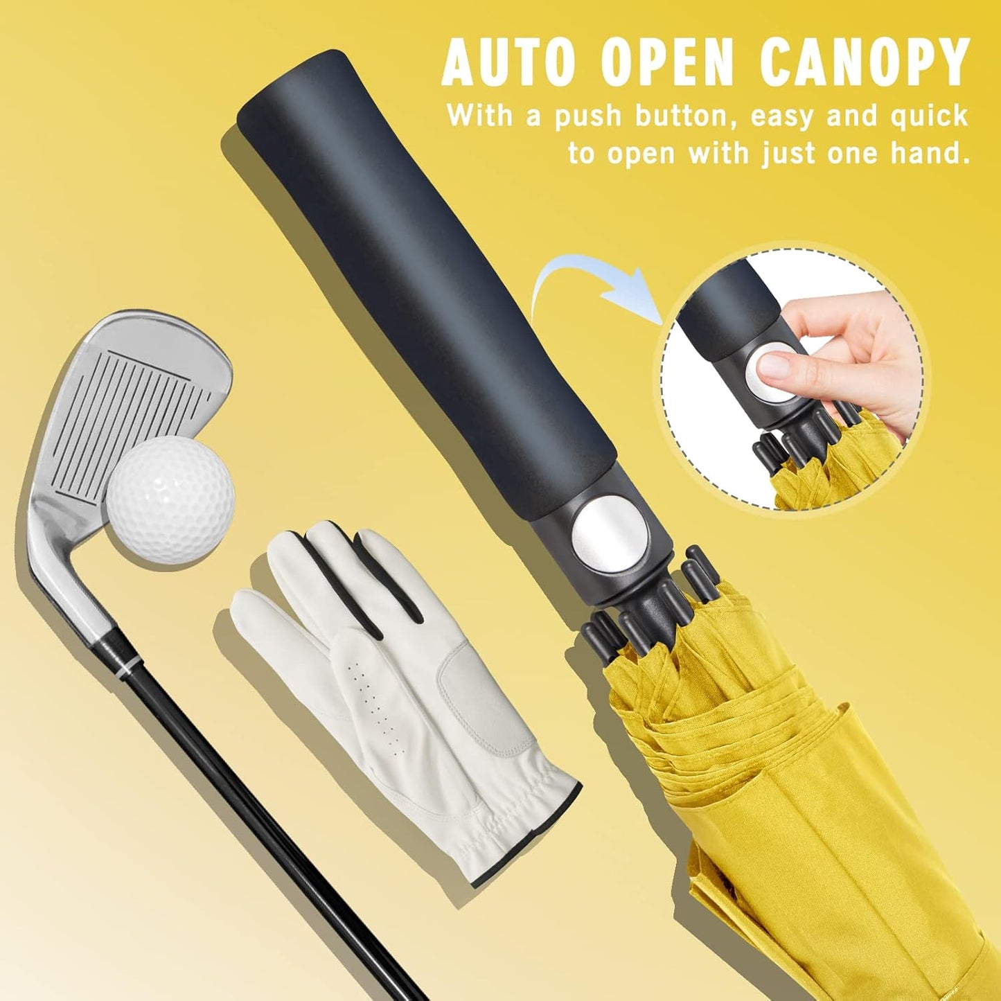 Golf Umbrella, Large Oversize Windproof Heavy Duty Umbrellas for Rain, Extra Large 62/68/72 INCH XL Sports Umbrella for Soccer Baseball Games, 2 Person Family Outdoor Use