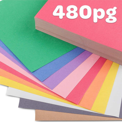 Construction Paper Bulk Pack (480 Sheets) – 10 Assorted Colors, 9x12, Teacher School Supplies & Classroom Must Haves, Card Making Craft Supplies, Art Paper