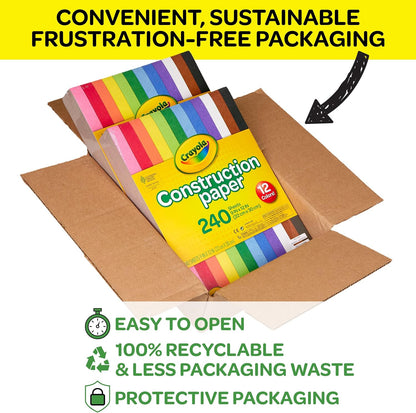 Construction Paper Bulk Pack (480 Sheets) – 10 Assorted Colors, 9x12, Teacher School Supplies & Classroom Must Haves, Card Making Craft Supplies, Art Paper