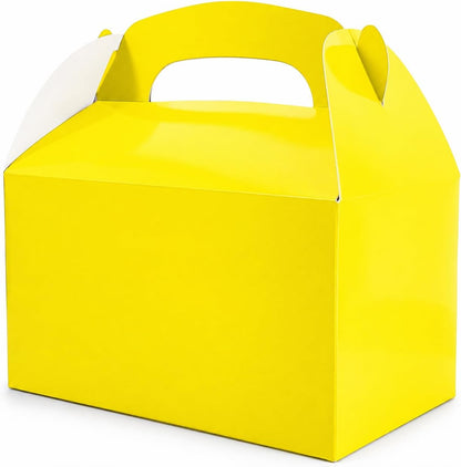 Gable Treat Boxes, Party Favors, 6.25" x 3.5" x 3.5" Inch Box, 25-Pack (Yellow)