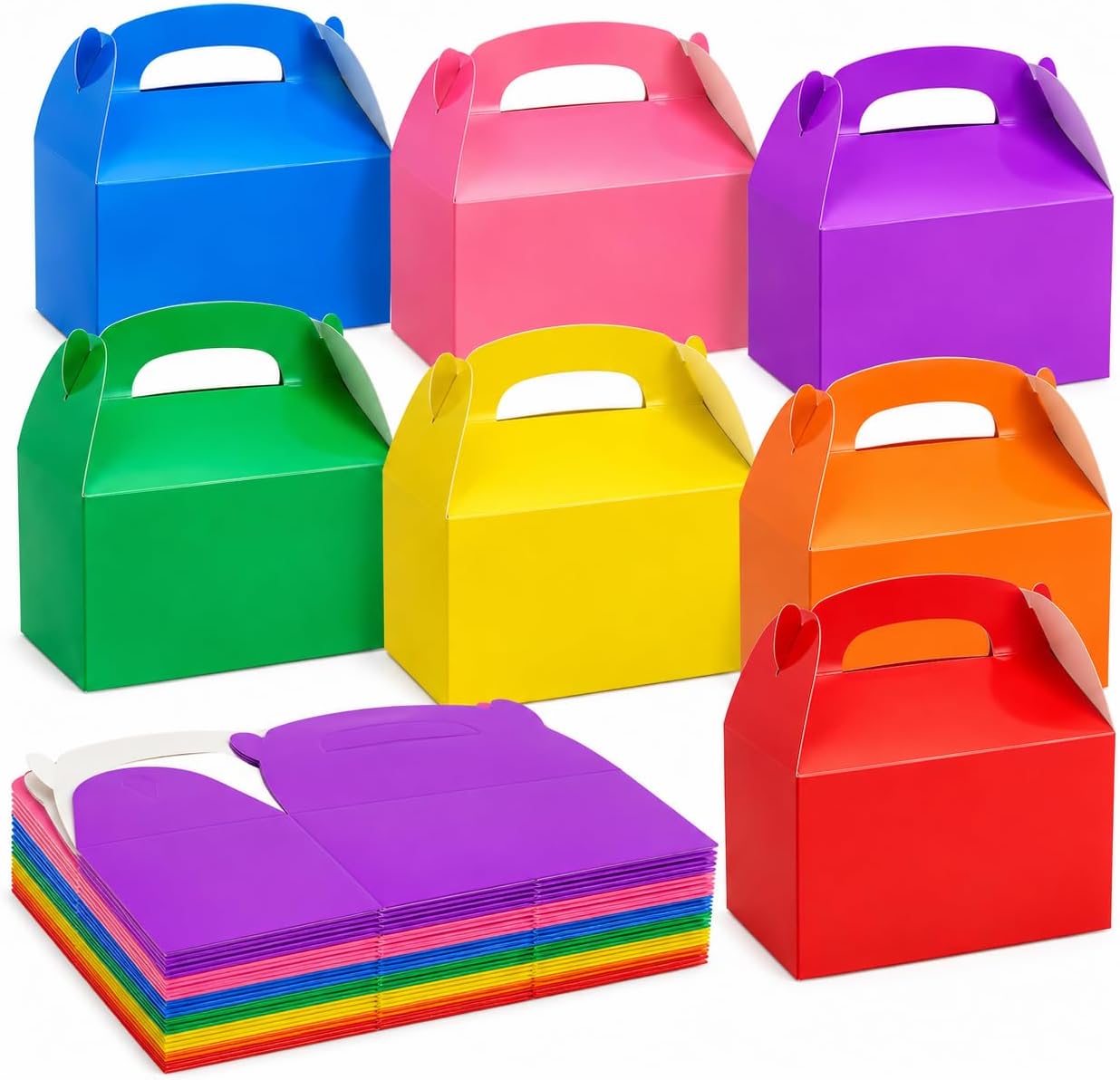 Gable Treat Boxes, Party Favors, 6.25" x 3.5" x 3.5" Inch Box, 25-Pack (Yellow)
