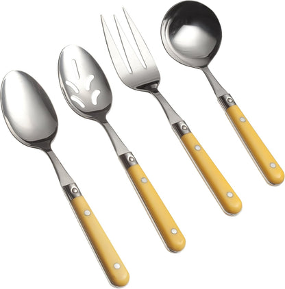 International Le Prix 4-Piece Stainless Steel Hostess Serving Set, Mimosa Yellow