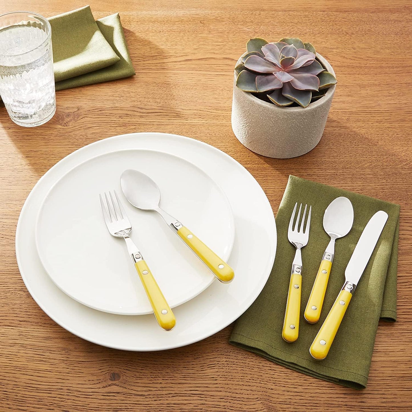 International Le Prix 4-Piece Stainless Steel Hostess Serving Set, Mimosa Yellow