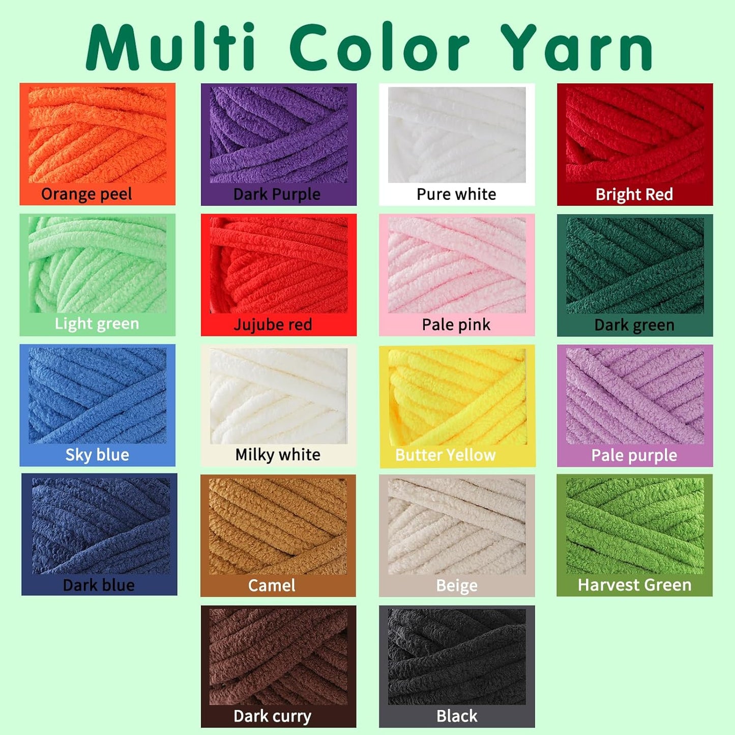 6 Super Bulky Velvet Chenille Yarn for Crocheting - 2 Skein of 200g/7 oz - Ultra Soft Heavy Weight Chunky Knitting Yarn for Baby Blankets, Amigurumi, Home Decor（Butter Yellow，2 Skein）