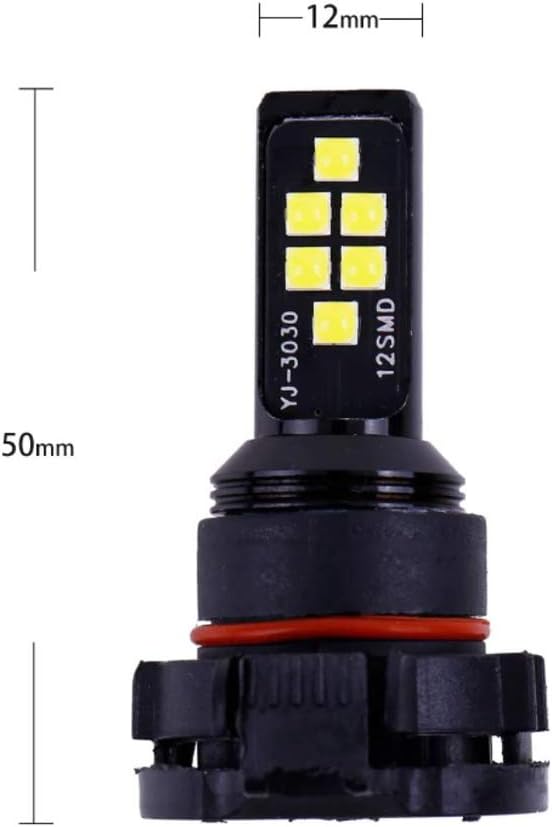 2x H16 5202 LED Fog Light Bulb for Powersports Advanced 3030 SMD Bright Colorful Daytime Running DRL Lamp, Amber Yellow