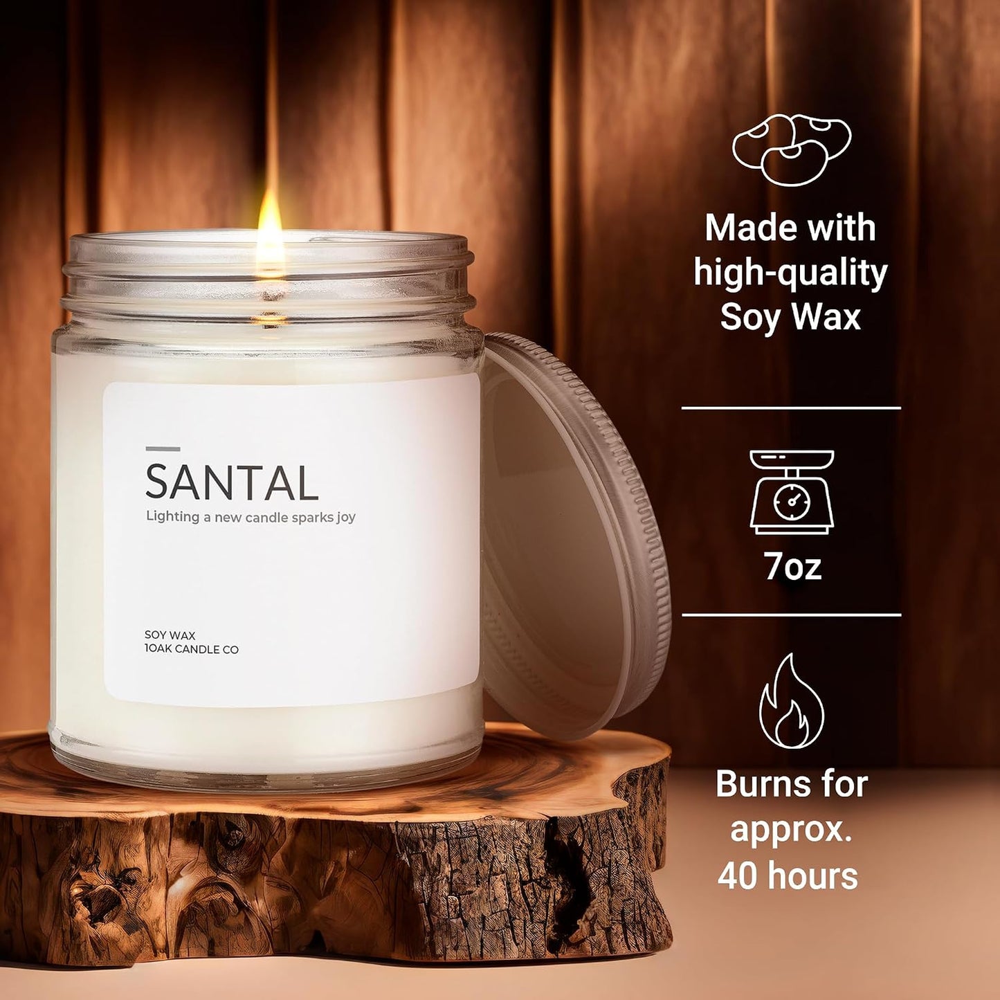 1OAK Lemon Candle - Citrus Candles for Home, Kitchen, & Summer - Fruity Candles Scented - Long Burning Premium Soy Wax Candle - Hand-Poured (7oz.)