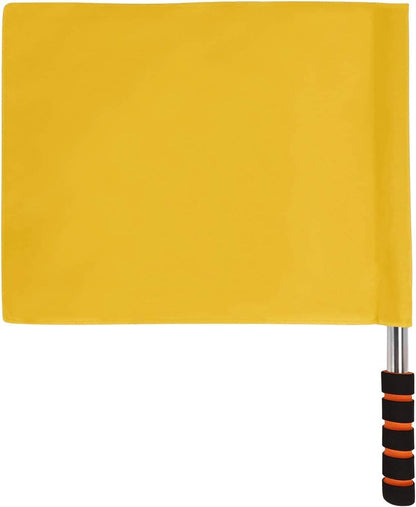 Sports Referee Hand Signal Flags - Metal Pole, Foam Red, Stainless Steel, Track & Field, Soccer, Volleyball, Football Linesman Command Flags