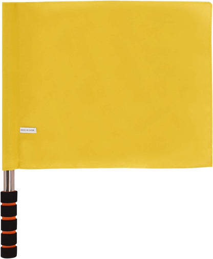 Sports Referee Hand Signal Flags - Metal Pole, Foam Red, Stainless Steel, Track & Field, Soccer, Volleyball, Football Linesman Command Flags