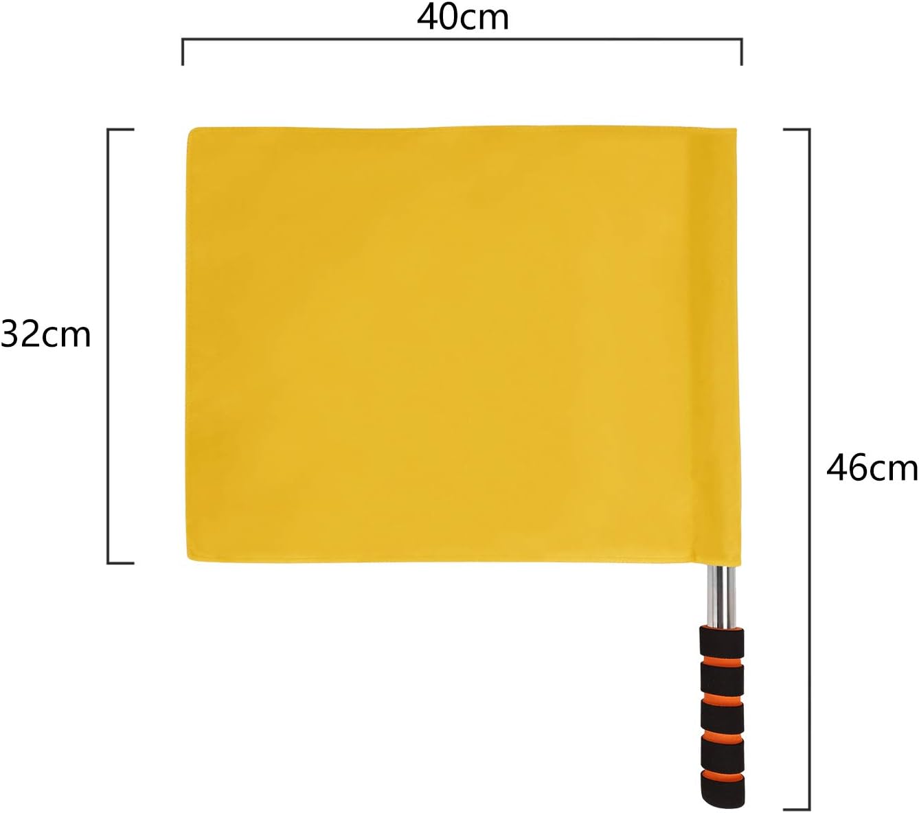 Sports Referee Hand Signal Flags - Metal Pole, Foam Red, Stainless Steel, Track & Field, Soccer, Volleyball, Football Linesman Command Flags