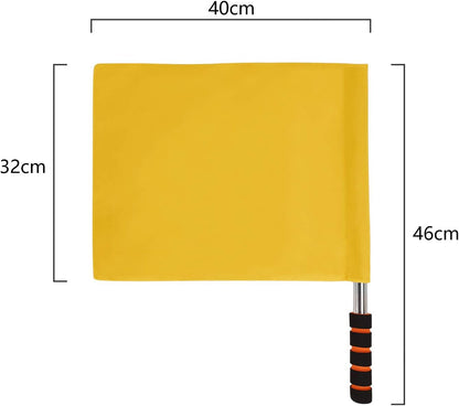 Sports Referee Hand Signal Flags - Metal Pole, Foam Red, Stainless Steel, Track & Field, Soccer, Volleyball, Football Linesman Command Flags