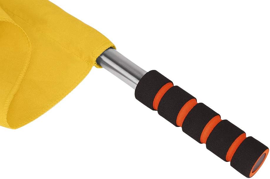 Sports Referee Hand Signal Flags - Metal Pole, Foam Red, Stainless Steel, Track & Field, Soccer, Volleyball, Football Linesman Command Flags