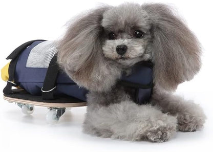 Dog Drag Bag Dog Wheelchair Alternative with Wooden Scooter for Indoor and Outdoor,Disabled Dog Dragging Bag Fit for Paralyzed Dog Cat|Yellow (L)