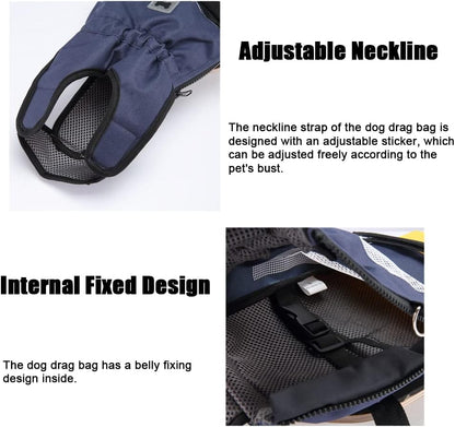 Dog Drag Bag Dog Wheelchair Alternative with Wooden Scooter for Indoor and Outdoor,Disabled Dog Dragging Bag Fit for Paralyzed Dog Cat|Yellow (L)