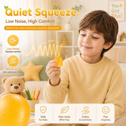 Mini Gumdrop Squishies Fidget Toy, Quiet Desk Squeeze Sensory Fidget | Non-Sticky Slow Rising Stress Ball for Anxiety Stress Relief,Yellow Gumdrop Squishy for Kid Adult,No Odor Toy Easy to Clean