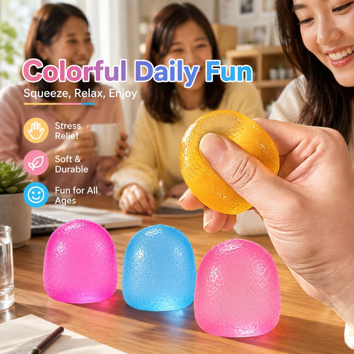 Mini Gumdrop Squishies Fidget Toy, Quiet Desk Squeeze Sensory Fidget | Non-Sticky Slow Rising Stress Ball for Anxiety Stress Relief,Yellow Gumdrop Squishy for Kid Adult,No Odor Toy Easy to Clean