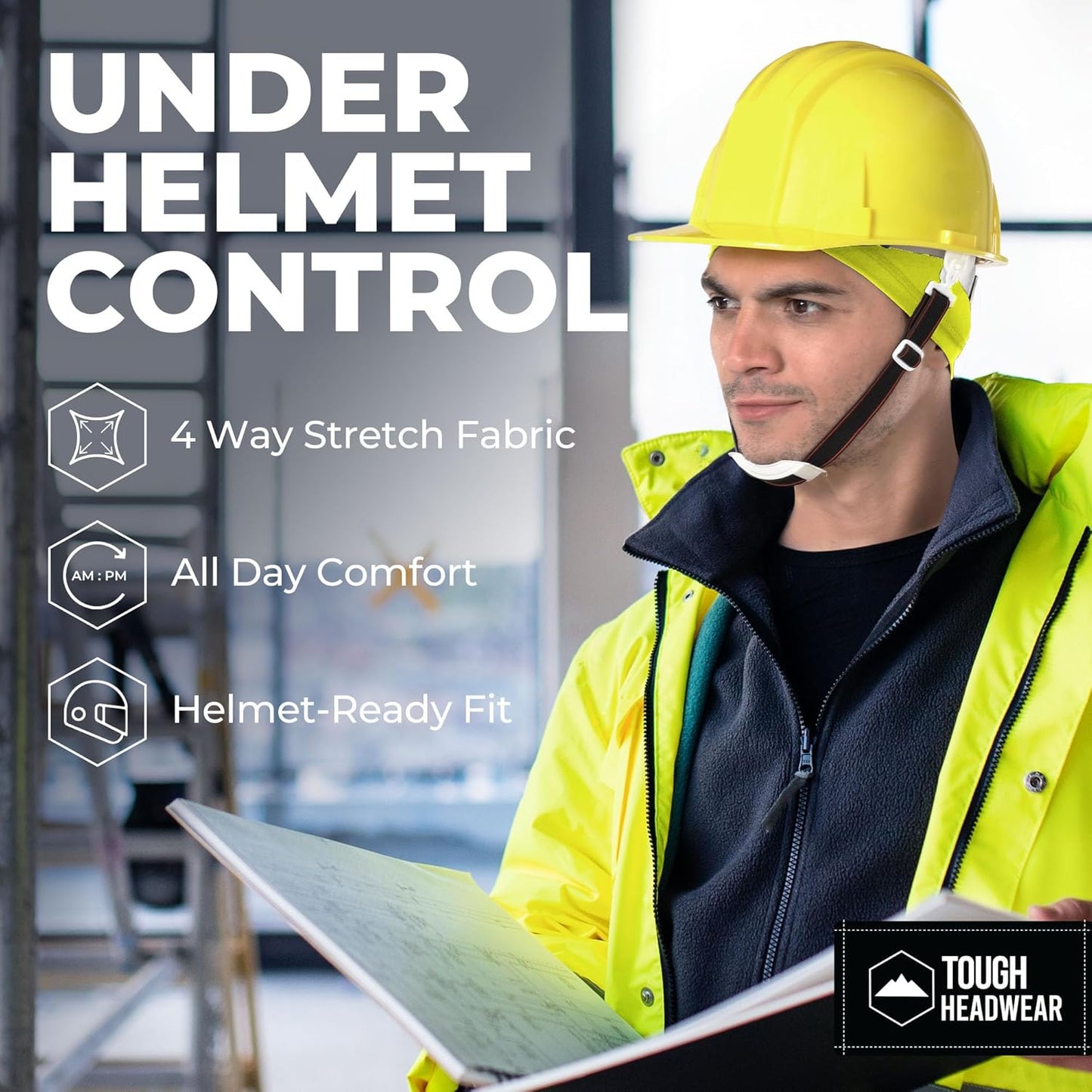 Tough Headwear Skull Cap - Skull Caps for Men - Motorcycle and Bike Helmet Liner - Hard Hat Cooling Hats - No Sweat Head Caps