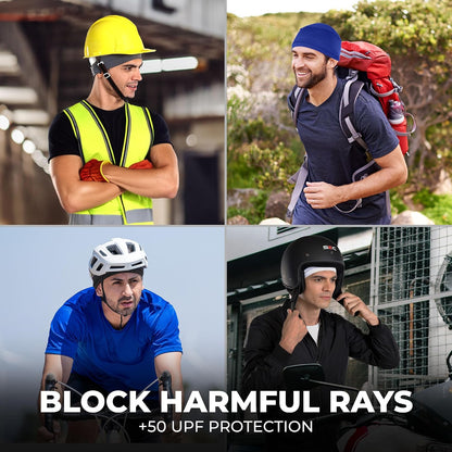 Tough Headwear Skull Cap - Skull Caps for Men - Motorcycle and Bike Helmet Liner - Hard Hat Cooling Hats - No Sweat Head Caps