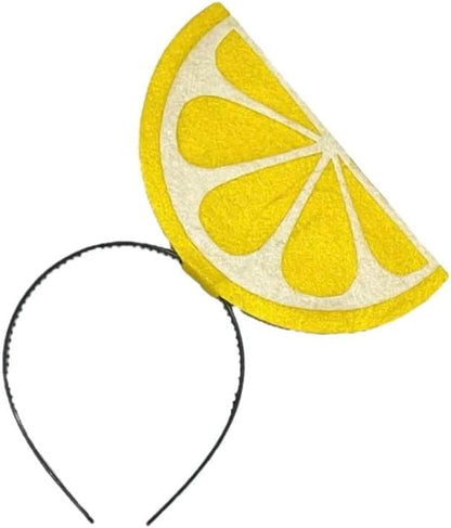 Lemon Slice Fruit Headband Headpiece Headwear Halloween Costume Men Womans Yellow and White