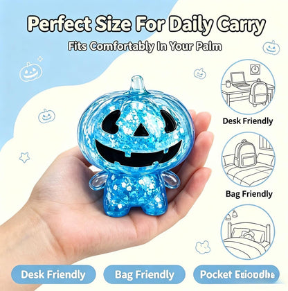Halloween Pumpkin Ghost Squishy – Soft Squeezable Figurine for Party Favors, Gift Bags & Spooky Desk Decor,Yellow Pumpkin Man