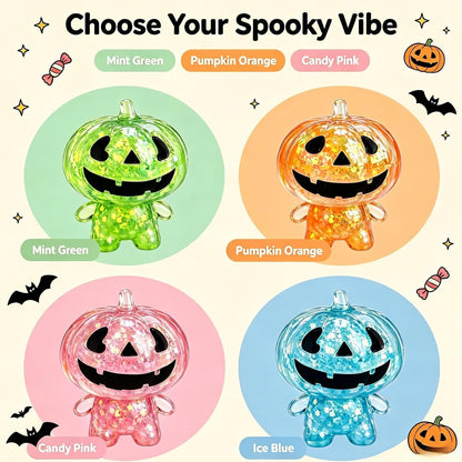 Halloween Pumpkin Ghost Squishy – Soft Squeezable Figurine for Party Favors, Gift Bags & Spooky Desk Decor,Yellow Pumpkin Man