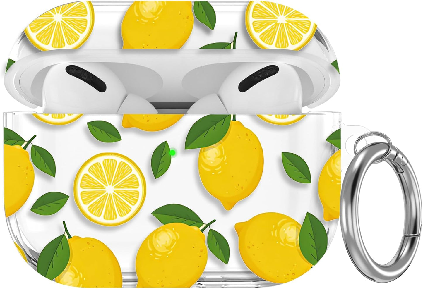for AirPods Pro 3 Case 2025 with Keychain,Magsafe Compatible,Lemon | Soft TPU Full Protective,Cute AirPods Pro 3 Cover for Women Girly,Clear Painting,Anti-Yellow,Anti dust,Drop Protection
