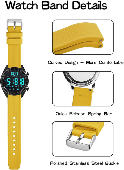 Sport Silicone Watch Band 18mm 20mm 22mm 24mm, Quick Release Rubber Replacement Band for Men Women Bracelet