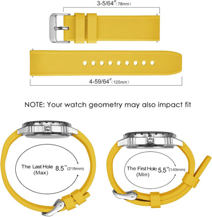 Sport Silicone Watch Band 18mm 20mm 22mm 24mm, Quick Release Rubber Replacement Band for Men Women Bracelet