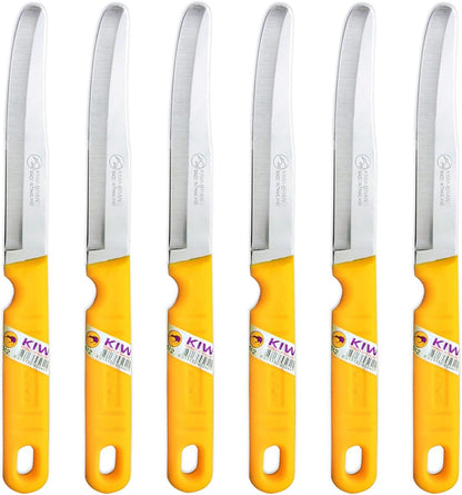SET 512 6 piece Fruit Knives,Silver and Yellow