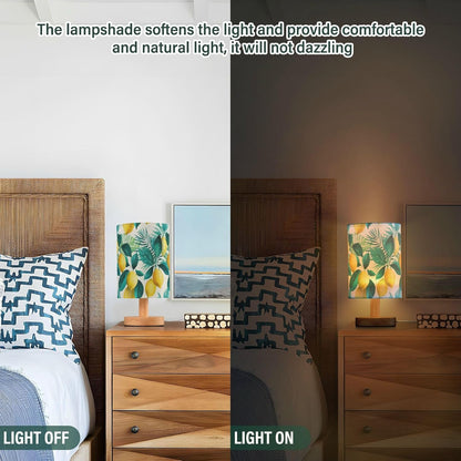 Bedside Table Lamp Lemon Yellow Citrus Fruits (57) Kids Nightstand Lamp Night Light Fabric Shade for Bedroom Living Room Home Office