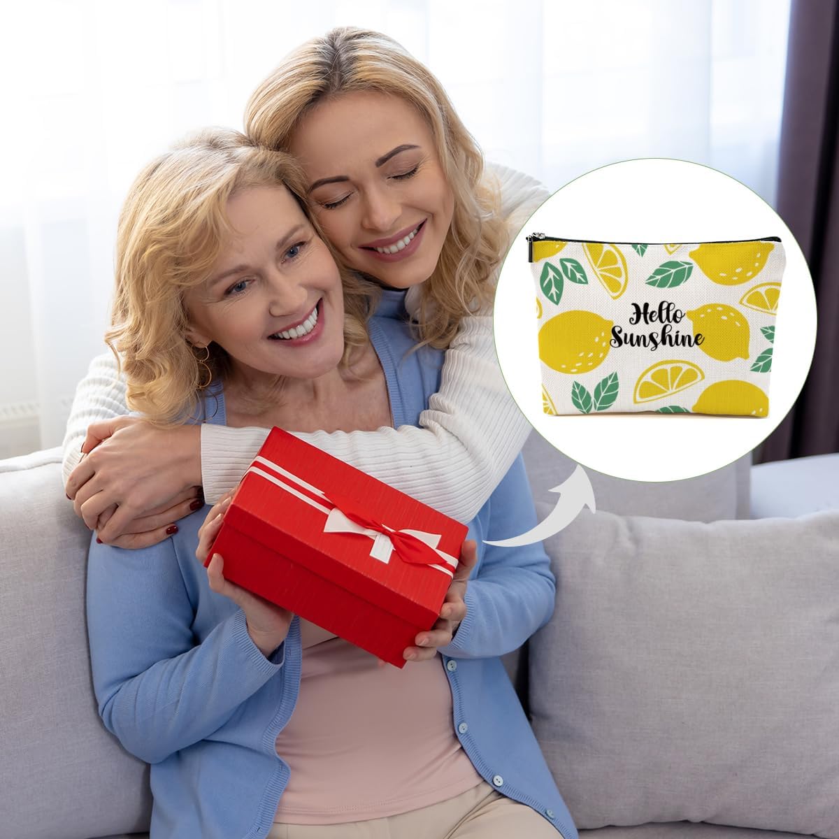 Lemon Makeup Bag Inspirational Cosmetic Bag Sunshine Gifts for Women Girls | Lemon Gifts for Friend Niece Daughter Lemon Themed Gifts Travel Organizer Zipper Pouch Graduation Birthday Friendship Gifts