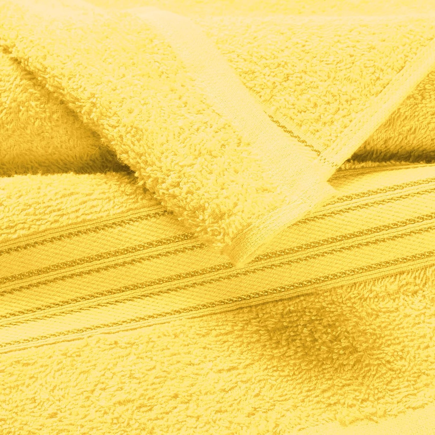 100% Cotton 2 Pack Bath Towel Set 28x55, Eco-Friendly Large Bath Towels, Compact Quickdry Lightweight Soft & Highly Absorbent Bath Towel, Ideal for Everyday Gym Travel Camp Pool - Lime Yellow