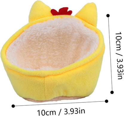 Fluffy Yellow Chicken Nest Bed Pet Rest House Hamster Bedding Soft Small Animal Resting Place Compact Pet Nest