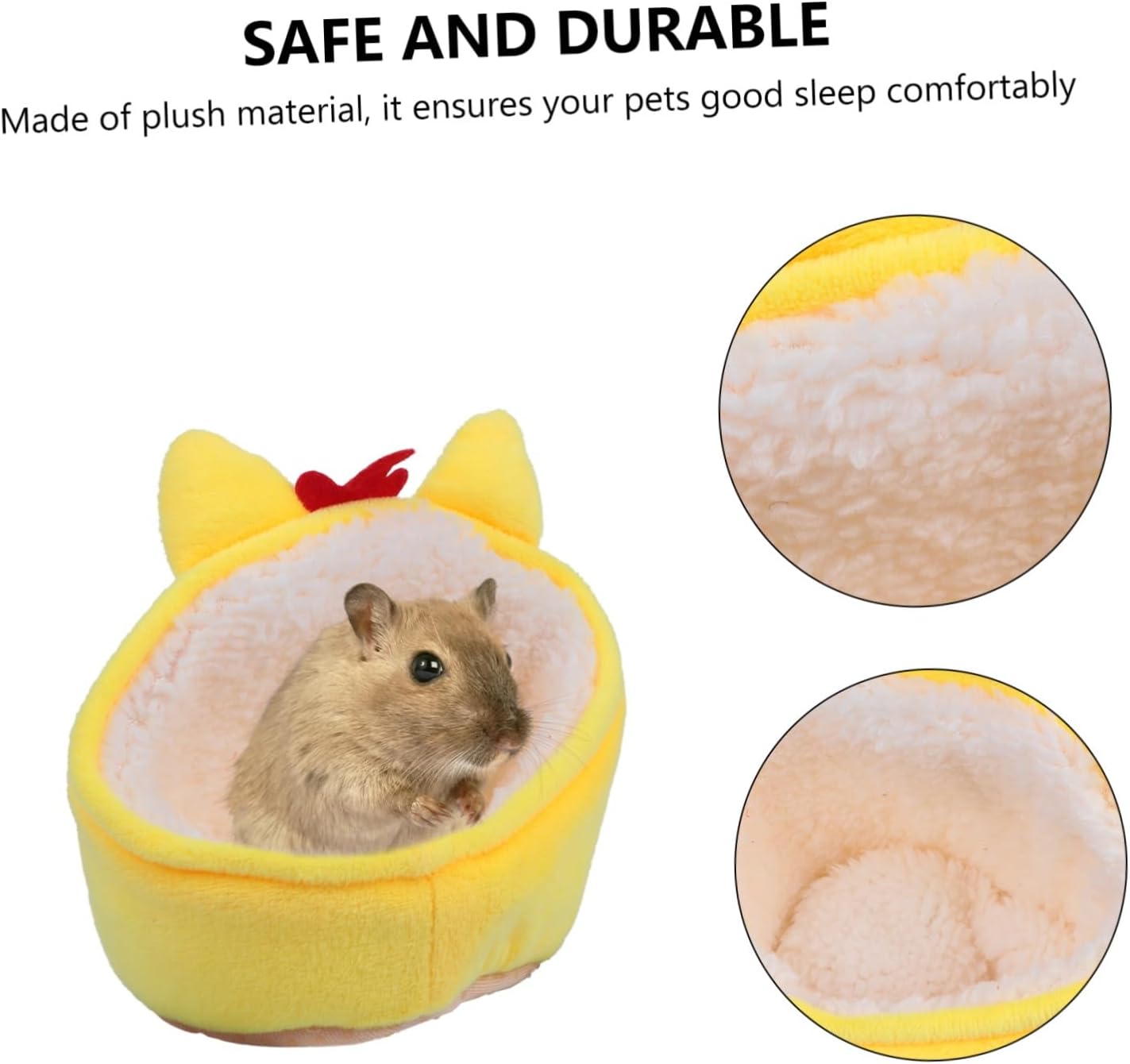 Fluffy Yellow Chicken Nest Bed Pet Rest House Hamster Bedding Soft Small Animal Resting Place Compact Pet Nest
