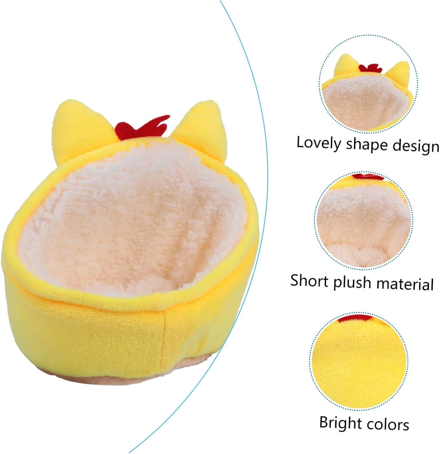 Fluffy Yellow Chicken Nest Bed Pet Rest House Hamster Bedding Soft Small Animal Resting Place Compact Pet Nest