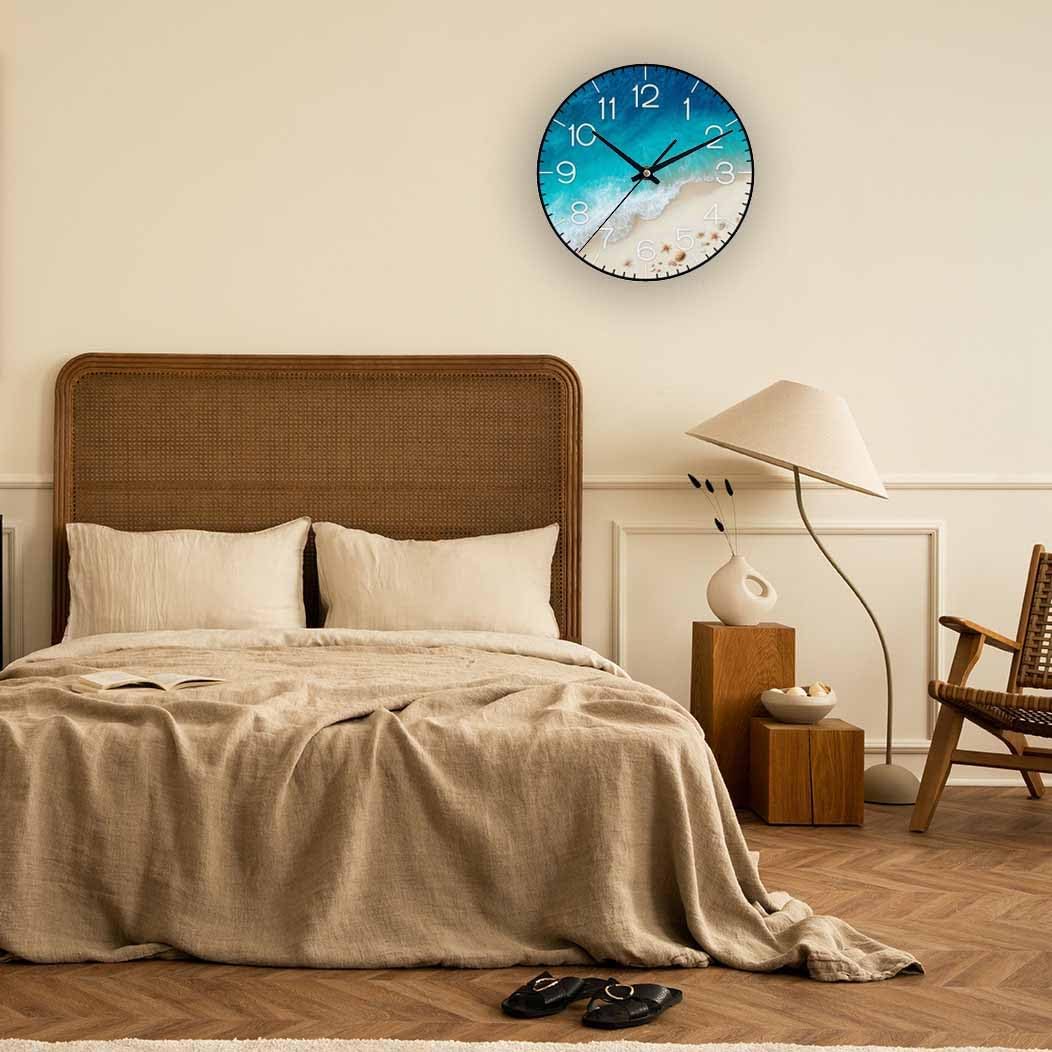 Lemon Wall Clock Yellow-Green Lemon Leaves Battery Powered Wall Clock Silent Non Ticking 10 Inch for Living Room, Kitchen, Home,Bathroom, Bedroom - Colors A