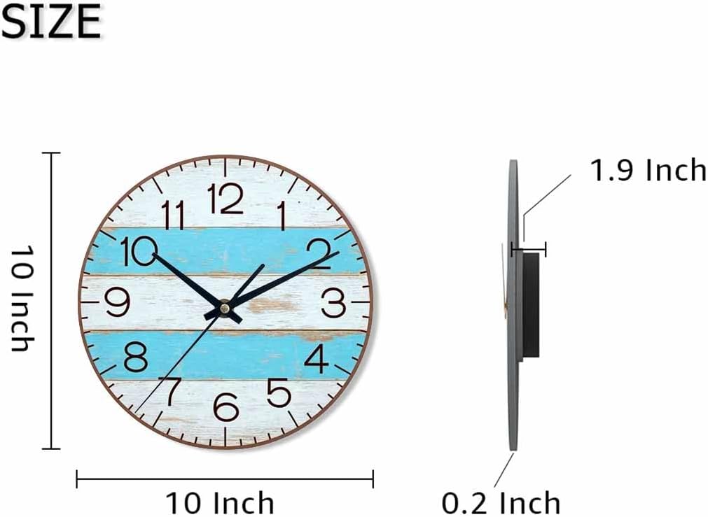 Lemon Wall Clock Yellow-Green Lemon Leaves Battery Powered Wall Clock Silent Non Ticking 10 Inch for Living Room, Kitchen, Home,Bathroom, Bedroom - Colors A