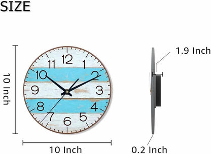 Lemon Wall Clock Yellow-Green Lemon Leaves Battery Powered Wall Clock Silent Non Ticking 10 Inch for Living Room, Kitchen, Home,Bathroom, Bedroom - Colors A
