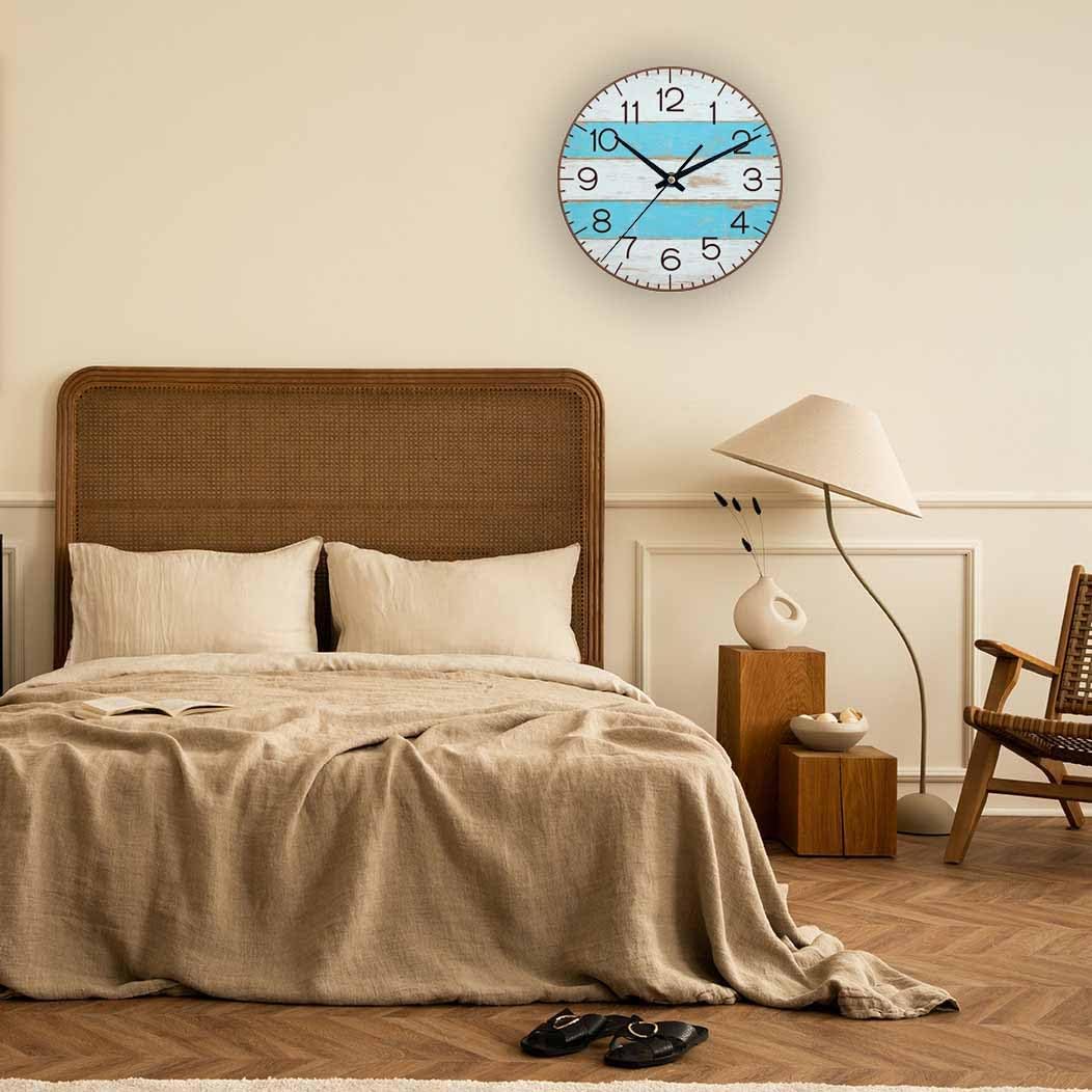 Lemon Wall Clock Yellow-Green Lemon Leaves Battery Powered Wall Clock Silent Non Ticking 10 Inch for Living Room, Kitchen, Home,Bathroom, Bedroom - Colors A