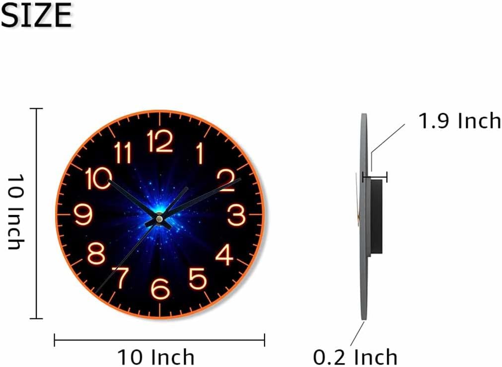 Lemon Wall Clock Yellow-Green Lemon Leaves Battery Powered Wall Clock Silent Non Ticking 10 Inch for Living Room, Kitchen, Home,Bathroom, Bedroom - Colors A