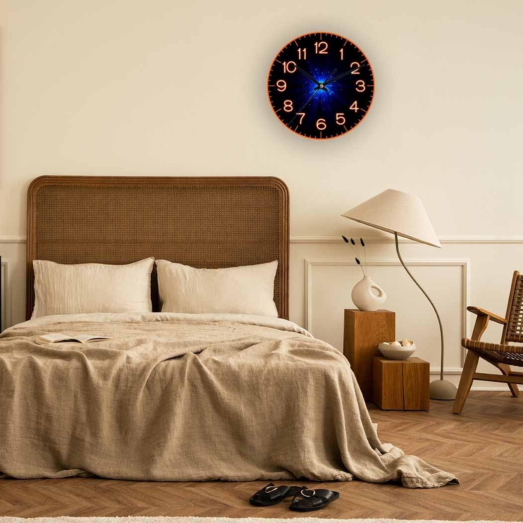 Lemon Wall Clock Yellow-Green Lemon Leaves Battery Powered Wall Clock Silent Non Ticking 10 Inch for Living Room, Kitchen, Home,Bathroom, Bedroom - Colors A