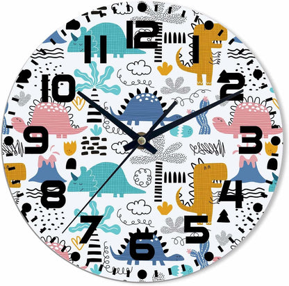 Lemon Wall Clock Yellow-Green Lemon Leaves Battery Powered Wall Clock Silent Non Ticking 10 Inch for Living Room, Kitchen, Home,Bathroom, Bedroom - Colors A
