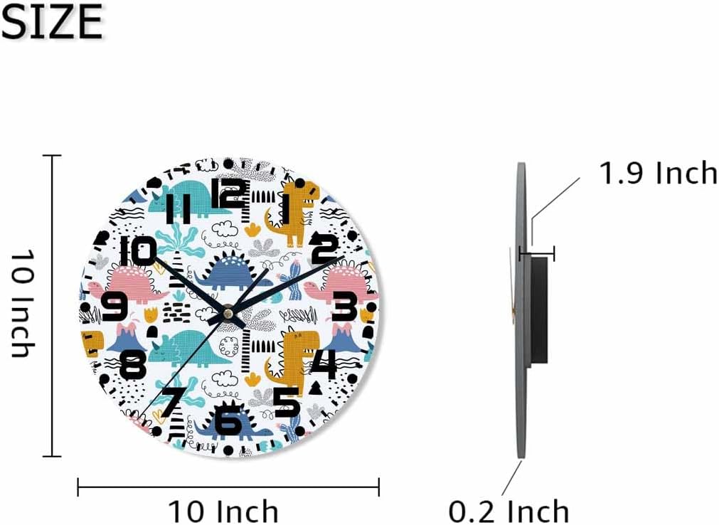 Lemon Wall Clock Yellow-Green Lemon Leaves Battery Powered Wall Clock Silent Non Ticking 10 Inch for Living Room, Kitchen, Home,Bathroom, Bedroom - Colors A