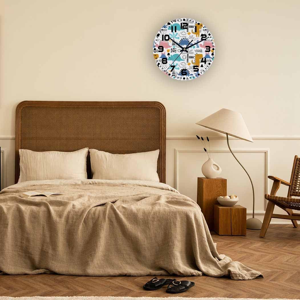 Lemon Wall Clock Yellow-Green Lemon Leaves Battery Powered Wall Clock Silent Non Ticking 10 Inch for Living Room, Kitchen, Home,Bathroom, Bedroom - Colors A