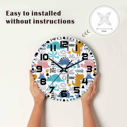 Lemon Wall Clock Yellow-Green Lemon Leaves Battery Powered Wall Clock Silent Non Ticking 10 Inch for Living Room, Kitchen, Home,Bathroom, Bedroom - Colors A