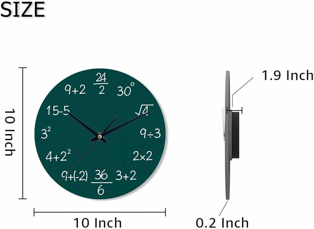 Lemon Wall Clock Yellow-Green Lemon Leaves Battery Powered Wall Clock Silent Non Ticking 10 Inch for Living Room, Kitchen, Home,Bathroom, Bedroom - Colors A