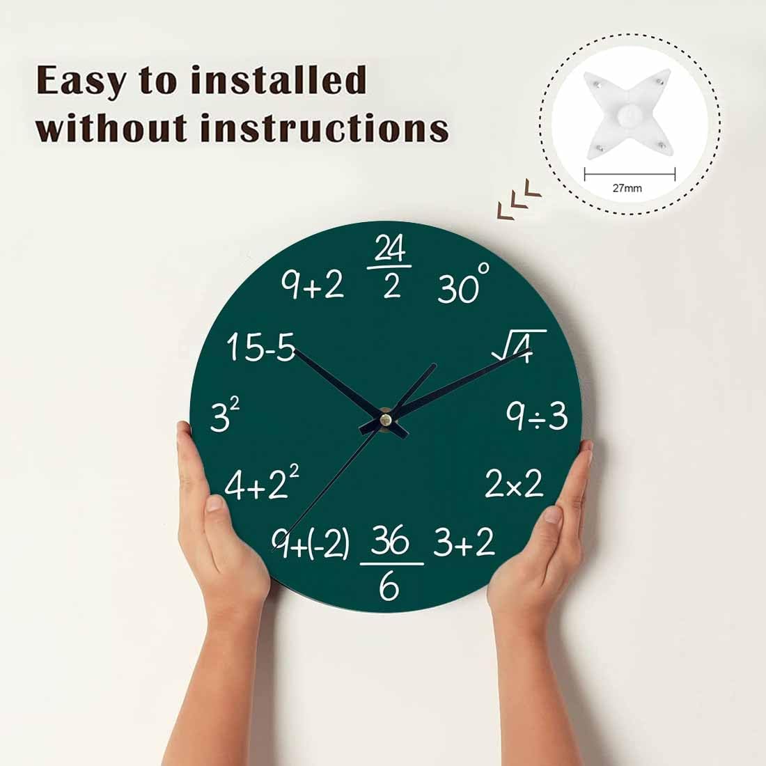 Lemon Wall Clock Yellow-Green Lemon Leaves Battery Powered Wall Clock Silent Non Ticking 10 Inch for Living Room, Kitchen, Home,Bathroom, Bedroom - Colors A