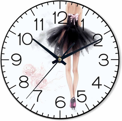 Lemon Wall Clock Yellow-Green Lemon Leaves Battery Powered Wall Clock Silent Non Ticking 10 Inch for Living Room, Kitchen, Home,Bathroom, Bedroom - Colors A