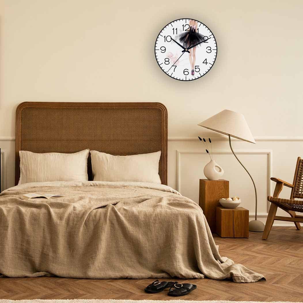 Lemon Wall Clock Yellow-Green Lemon Leaves Battery Powered Wall Clock Silent Non Ticking 10 Inch for Living Room, Kitchen, Home,Bathroom, Bedroom - Colors A